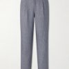 Morton Straight-Leg Pleated Striped Linen Suit Trousers Morton Straight-Leg Pleated Striped Linen Suit Trousers