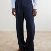 Oxford Straight-Leg Striped Linen Drawstring Trousers - FR Oxford Straight-Leg Striped Linen Drawstring Trousers - FR
