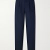 Oxford Straight-Leg Striped Linen Drawstring Trousers Oxford Straight-Leg Striped Linen Drawstring Trousers