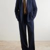 Oxford Straight-Leg Striped Linen Drawstring Trousers - OU Oxford Straight-Leg Striped Linen Drawstring Trousers - OU