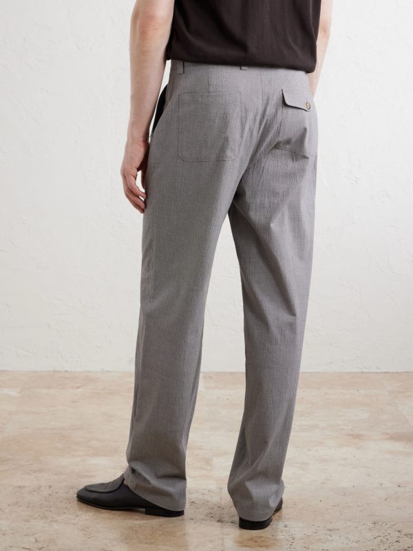 Morton Straight-Leg Pleated Checked Cotton-Blend Suit Trousers - BK