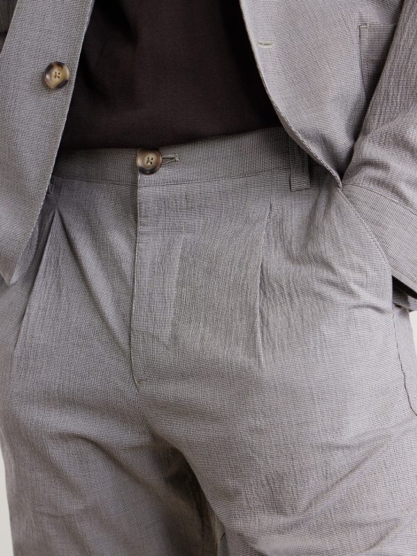 Morton Straight-Leg Pleated Checked Cotton-Blend Suit Trousers - CU