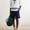 + Wimbledon Logo-Embroidered Cable-Knit Cotton Sweater Vest - OU