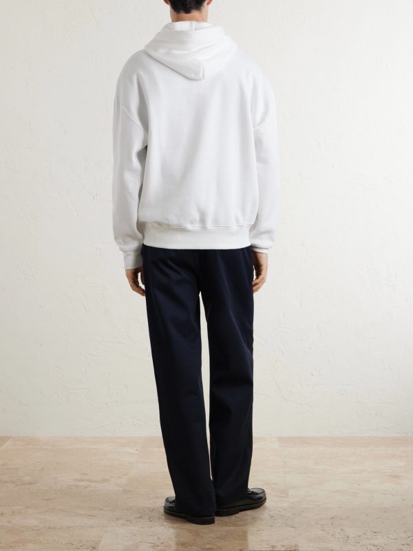 + Wimbledon Logo-Embroidered Cotton-Blend Hoodie - BK + Wimbledon Logo-Embroidered Cotton-Blend Hoodie - BK