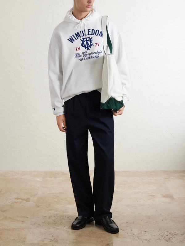 + Wimbledon Logo-Embroidered Cotton-Blend Hoodie - OU + Wimbledon Logo-Embroidered Cotton-Blend Hoodie - OU