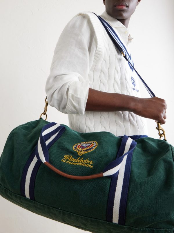 + Wimbledon Embroidered Cotton Duffle Bag - E2 + Wimbledon Embroidered Cotton Duffle Bag - E2