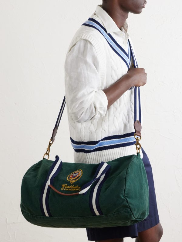 + Wimbledon Embroidered Cotton Duffle Bag - FR + Wimbledon Embroidered Cotton Duffle Bag - FR