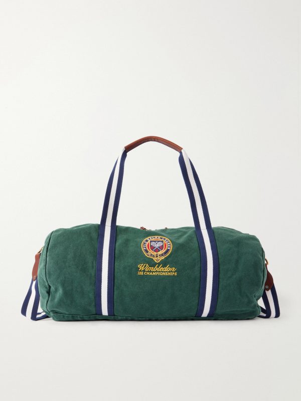 + Wimbledon Embroidered Cotton Duffle Bag + Wimbledon Embroidered Cotton Duffle Bag