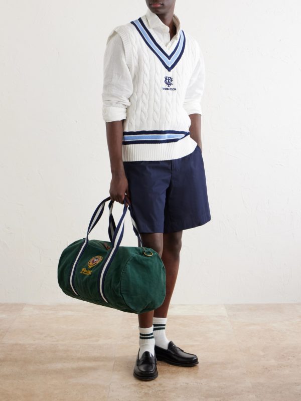 + Wimbledon Embroidered Cotton Duffle Bag - OU + Wimbledon Embroidered Cotton Duffle Bag - OU