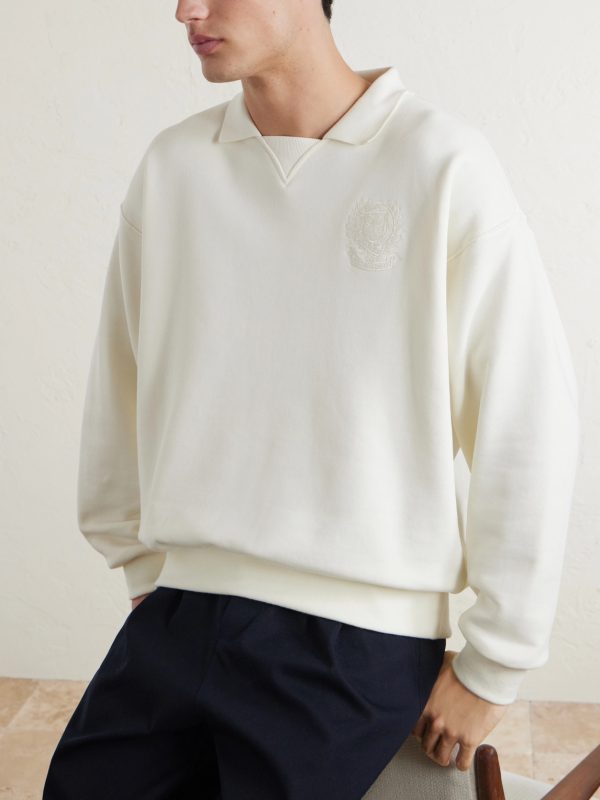 + Wimbledon Logo-Embroidered Cotton Sweatshirt - CU + Wimbledon Logo-Embroidered Cotton Sweatshirt - CU