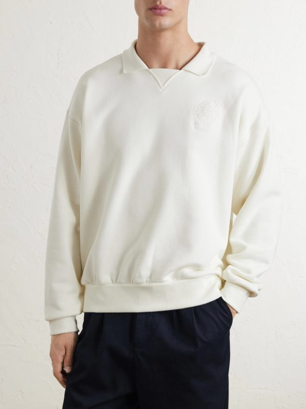 + Wimbledon Logo-Embroidered Cotton Sweatshirt - FR + Wimbledon Logo-Embroidered Cotton Sweatshirt - FR