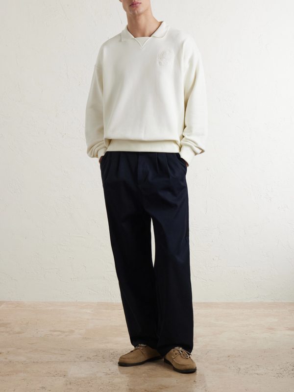 + Wimbledon Logo-Embroidered Cotton Sweatshirt - OU + Wimbledon Logo-Embroidered Cotton Sweatshirt - OU
