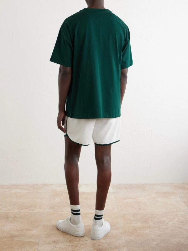 + Wimbledon Logo-Print Cotton-Jersey T-Shirt - BK + Wimbledon Logo-Print Cotton-Jersey T-Shirt - BK
