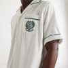 + Wimbledon Logo-Embroidered Cotton-Blend Terry Shirt - CU
