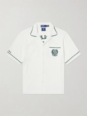+ Wimbledon Logo-Embroidered Cotton-Blend Terry Shirt + Wimbledon Logo-Embroidered Cotton-Blend Terry Shirt