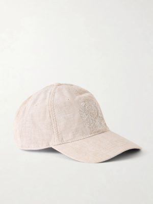 + Wimbledon Logo-Embroidered Linen Baseball Cap