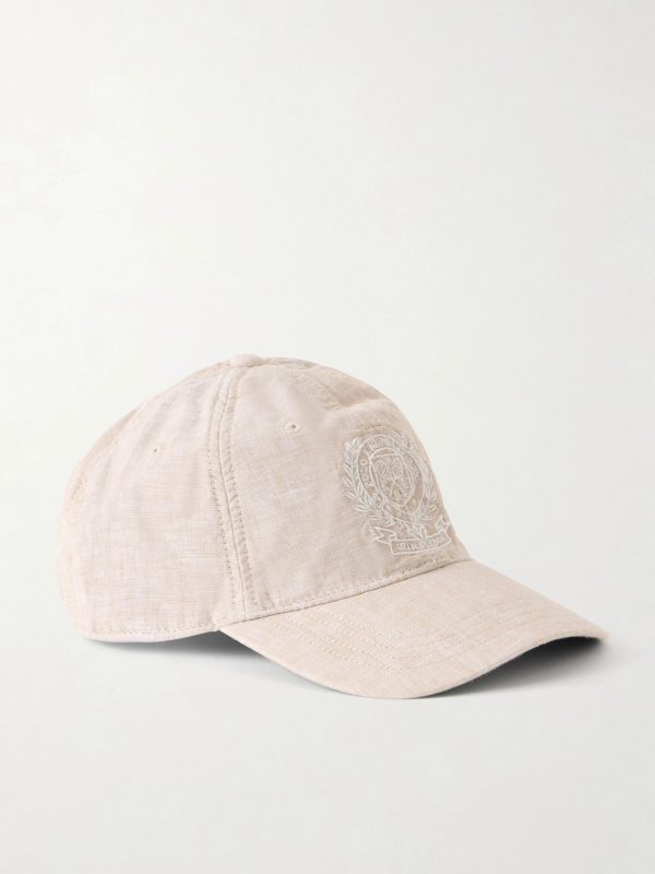 + Wimbledon Logo-Embroidered Linen Baseball Cap + Wimbledon Logo-Embroidered Linen Baseball Cap