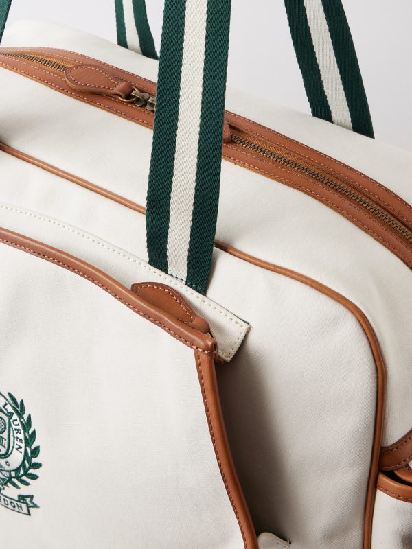 + Wimbledon Leather-Trimmed Canvas Tote Bag - CU + Wimbledon Leather-Trimmed Canvas Tote Bag - CU