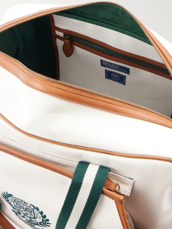 + Wimbledon Leather-Trimmed Canvas Tote Bag - E1 + Wimbledon Leather-Trimmed Canvas Tote Bag - E1