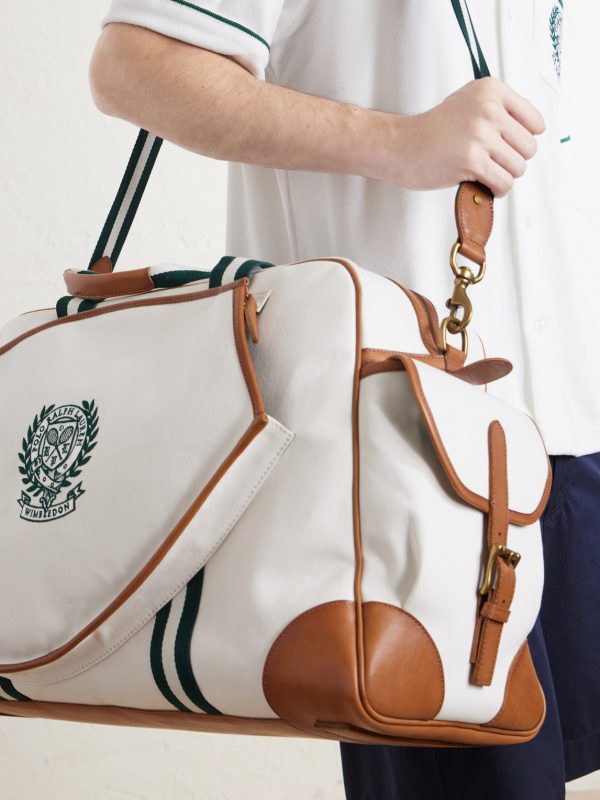 + Wimbledon Leather-Trimmed Canvas Tote Bag - E2 + Wimbledon Leather-Trimmed Canvas Tote Bag - E2