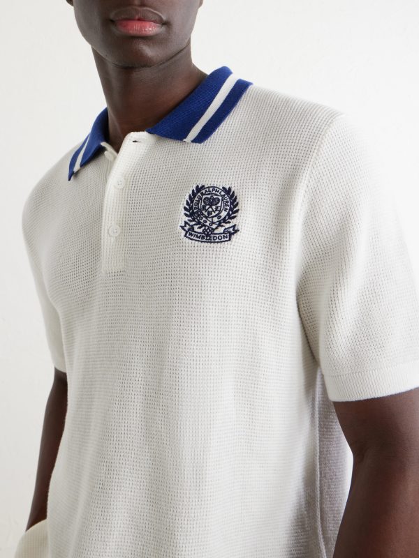 +Wimbledon Embroidered Cotton-Knitted Shirt - CU +Wimbledon Embroidered Cotton-Knitted Shirt - CU