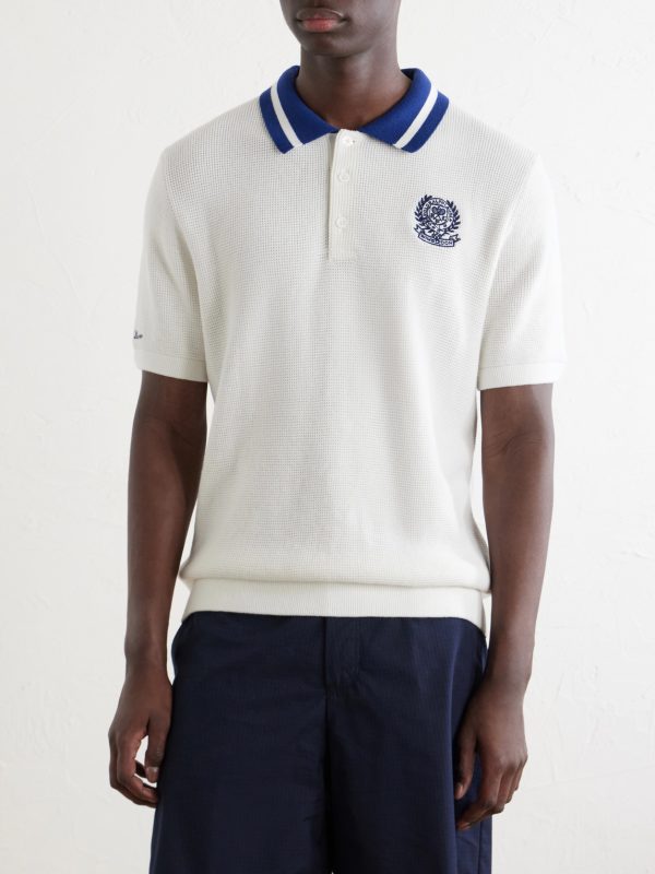 +Wimbledon Embroidered Cotton-Knitted Shirt - FR +Wimbledon Embroidered Cotton-Knitted Shirt - FR