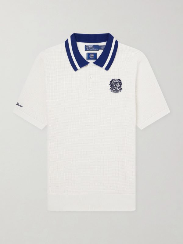 +Wimbledon Embroidered Cotton-Knitted Shirt +Wimbledon Embroidered Cotton-Knitted Shirt