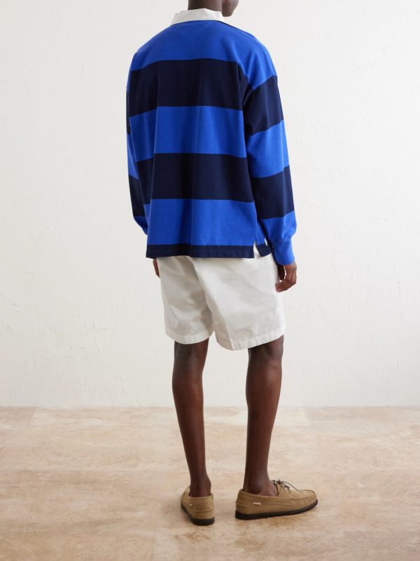 + Wimbledon Logo-Embroidered Striped Cotton Polo-Shirt - BK