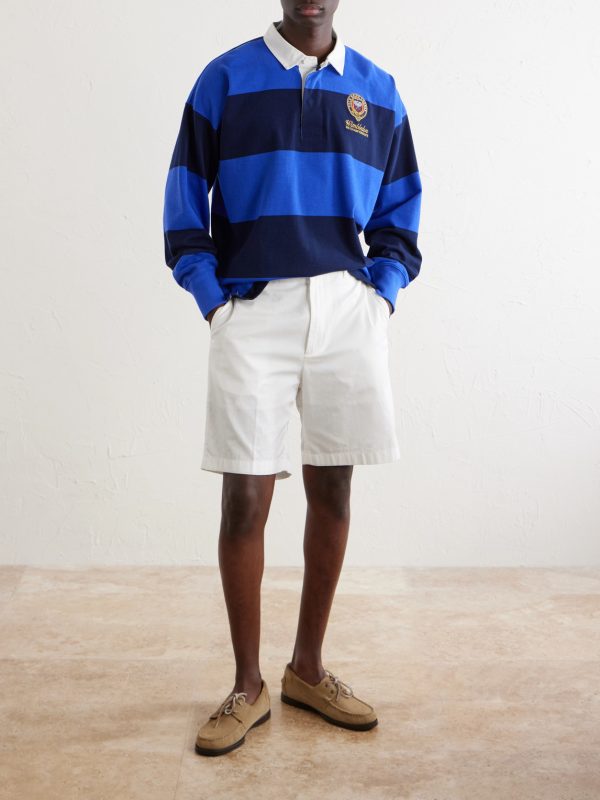 + Wimbledon Logo-Embroidered Striped Cotton Polo-Shirt - OU