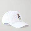 + Wimbledon Logo-Embroidered Leather-Trimmed Cotton-Twill Baseball Cap