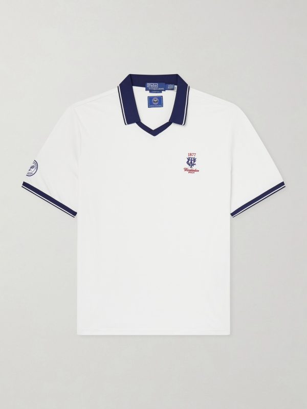 + Wimbledon Logo-Embroidered Piqué Polo Shirt
