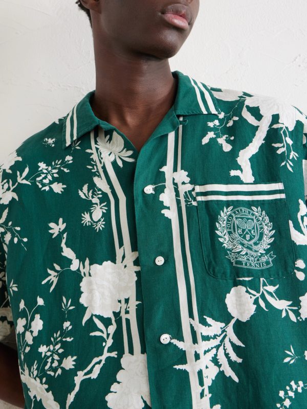 + Wimbledon Printed Linen and Silk-Blend Shirt - CU + Wimbledon Printed Linen and Silk-Blend Shirt - CU