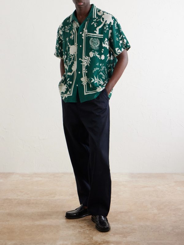 + Wimbledon Printed Linen and Silk-Blend Shirt - OU + Wimbledon Printed Linen and Silk-Blend Shirt - OU