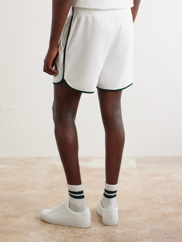 + Wimbledon Embroidered Straight-Leg Cotton-Blend Shorts - BK + Wimbledon Embroidered Straight-Leg Cotton-Blend Shorts - BK