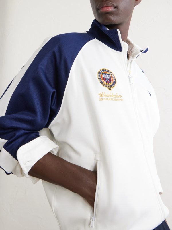 + Wimbledon Logo-Embroidered Cotton-Blend Piqué Zip-Up Sweatshirt - CU