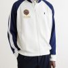 + Wimbledon Logo-Embroidered Cotton-Blend Piqué Zip-Up Sweatshirt - FR