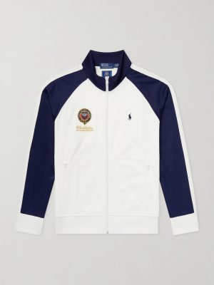 + Wimbledon Logo-Embroidered Cotton-Blend Piqué Zip-Up Sweatshirt + Wimbledon Logo-Embroidered Cotton-Blend Piqué Zip-Up Sweatshirt