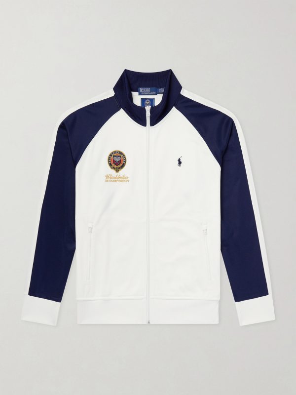 + Wimbledon Logo-Embroidered Cotton-Blend Piqué Zip-Up Sweatshirt