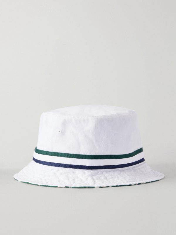 + Wimbledon Logo-Embroidered Reversible Cotton-Twill Bucket Hat - BK