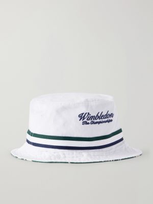 + Wimbledon Logo-Embroidered Reversible Cotton-Twill Bucket Hat + Wimbledon Logo-Embroidered Reversible Cotton-Twill Bucket Hat