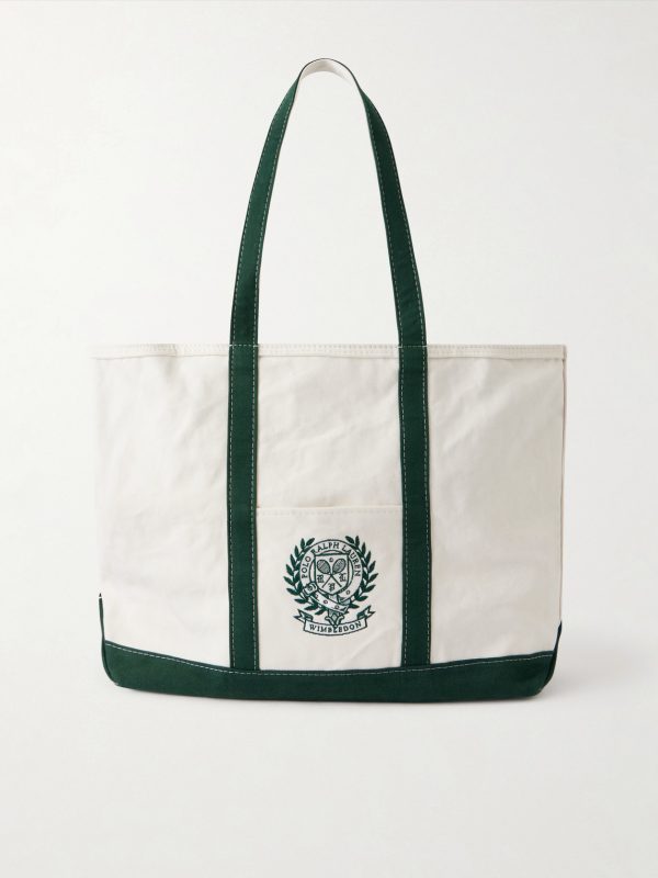 +Wimbledon Embroidered Large Cotton Tote Bag +Wimbledon Embroidered Large Cotton Tote Bag