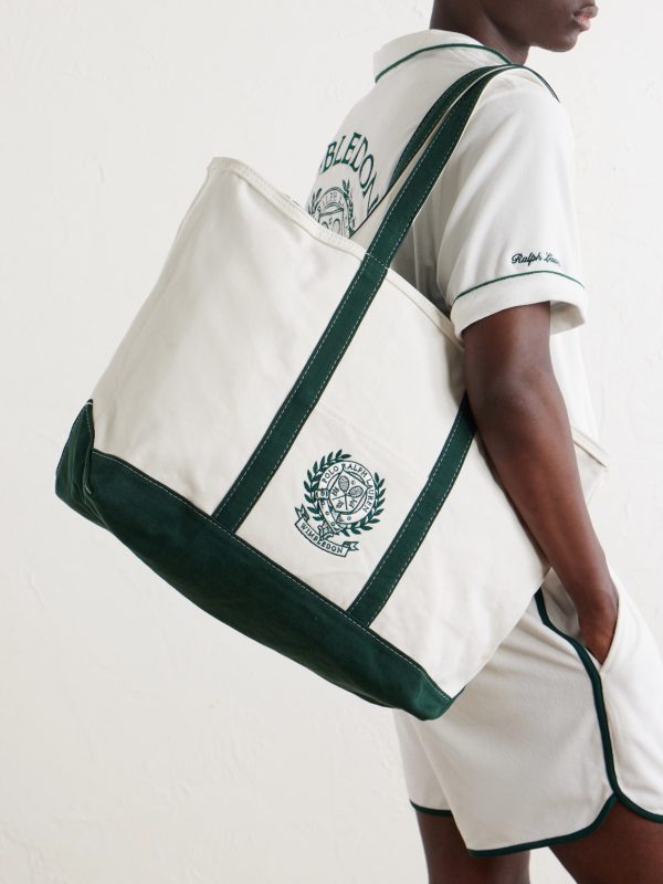 +Wimbledon Embroidered Large Cotton Tote Bag - OU +Wimbledon Embroidered Large Cotton Tote Bag - OU