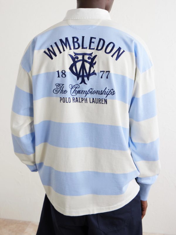 + Wimbledon Logo-Embroidered Striped Cotton Polo Shirt - CU