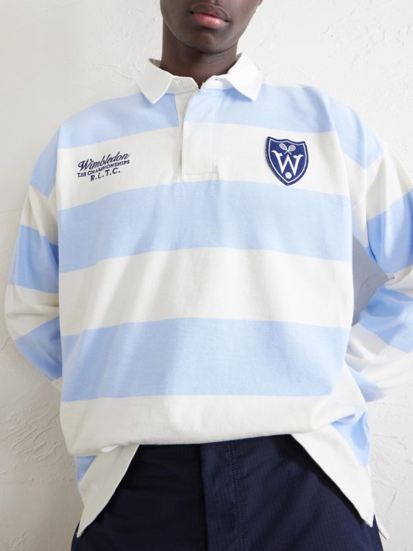 + Wimbledon Logo-Embroidered Striped Cotton Polo Shirt - E1