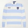 + Wimbledon Logo-Embroidered Striped Cotton Polo Shirt