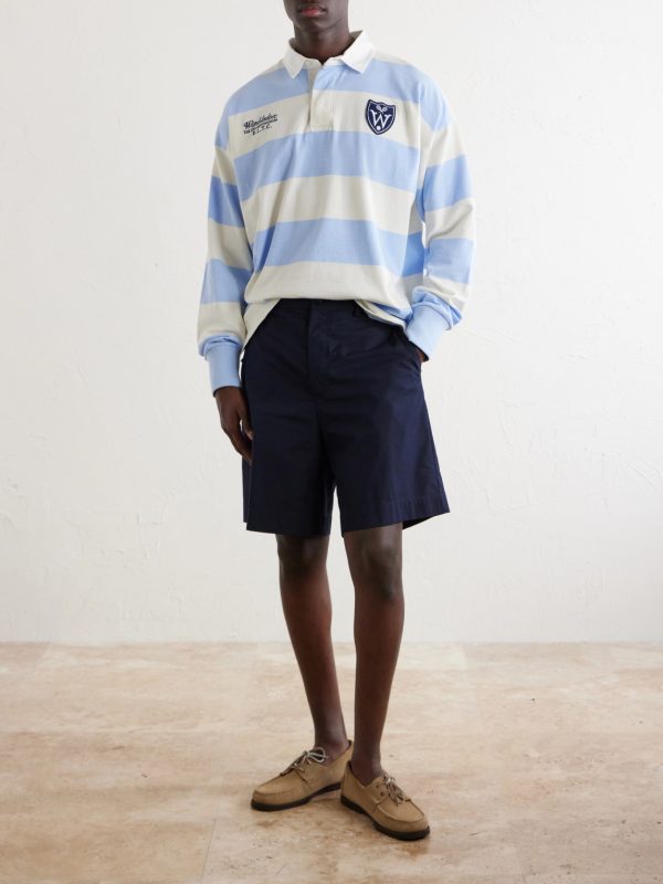 + Wimbledon Logo-Embroidered Striped Cotton Polo Shirt - OU