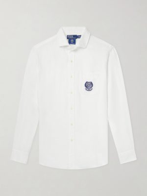 + Wimbledon Logo-Embroidered Linen Shirt