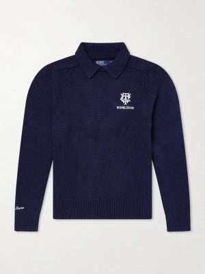 + Wimbledon Logo-Appliquéd Cotton Sweater + Wimbledon Logo-Appliquéd Cotton Sweater