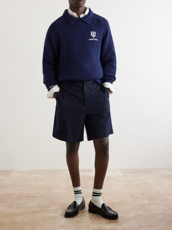 + Wimbledon Logo-Appliquéd Cotton Sweater - OU + Wimbledon Logo-Appliquéd Cotton Sweater - OU