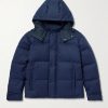 Quilted Logo-Jacquard Cotton-Blend Canvas Hooded Down Jacket Quilted Logo-Jacquard Cotton-Blend Canvas Hooded Down Jacket
